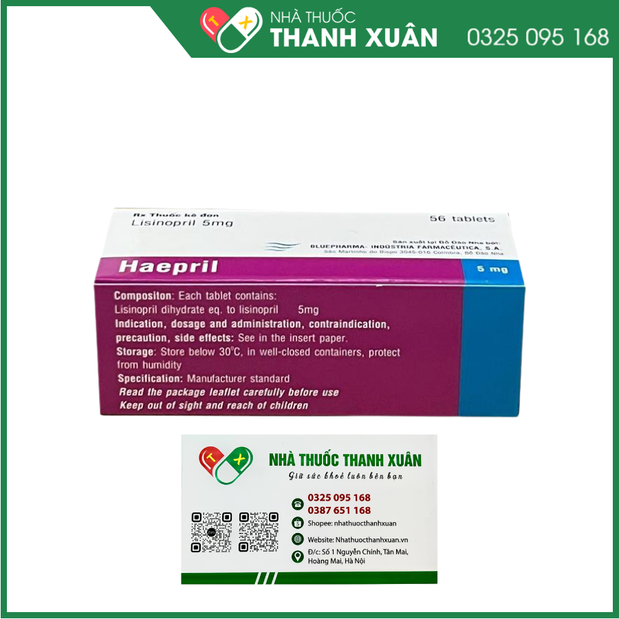 Heapril 5 mg điều trị tăng huyết áp, suy tim, nhồi máu cơ tim cấp